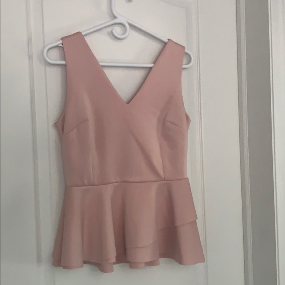 Pink peplum tank top